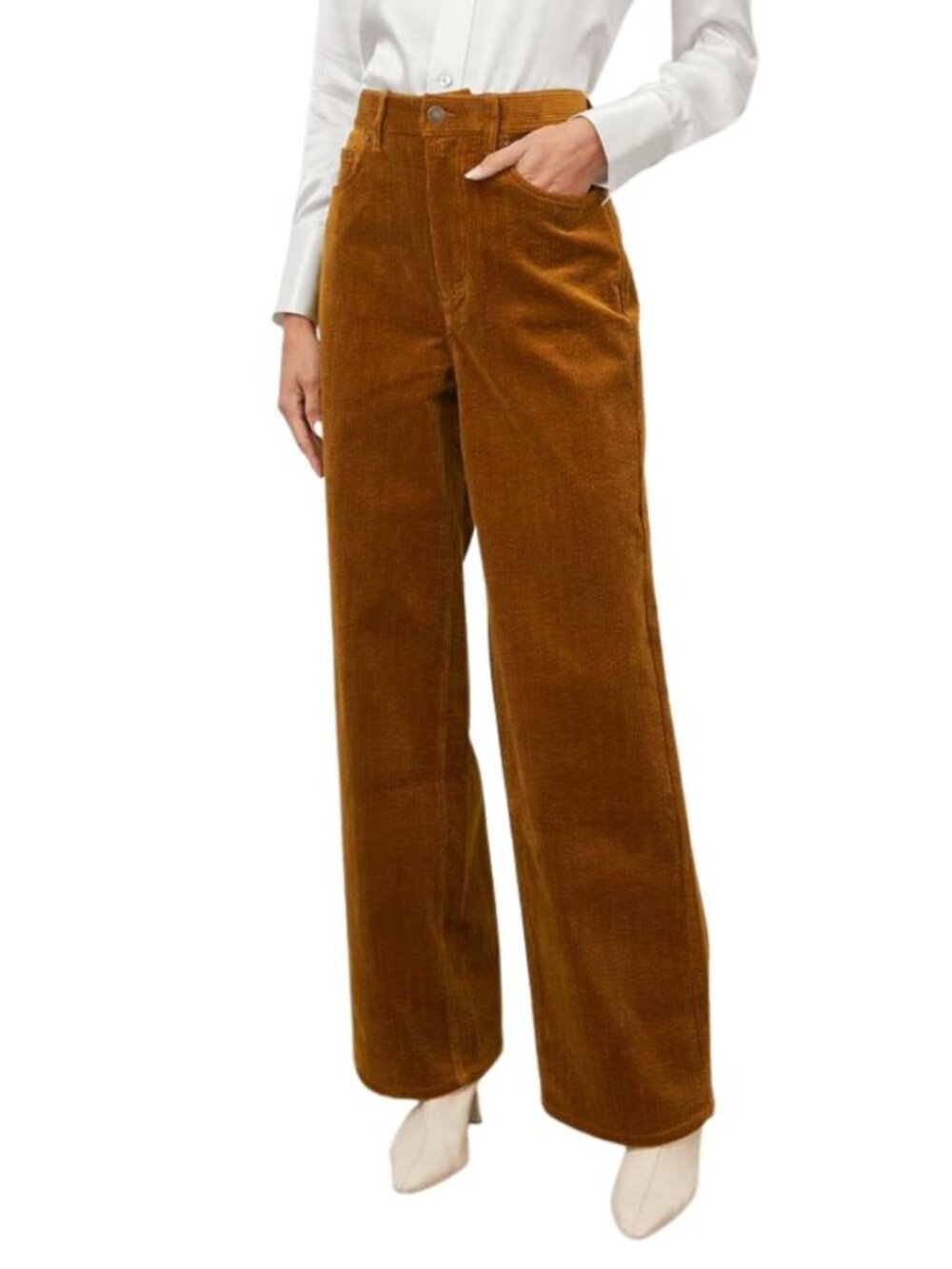 Rails Getty‎ High-Rise Wide-Leg Corduroy Pants Ground Cinnamon Size 26 NWT $228